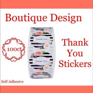 100ct~ 1” Thank You Design Stickers (Boutique) 🌺🆕🌺 (2 For $12) or (4 For $20)